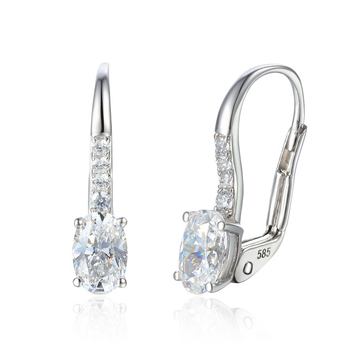 Zlaté náušnice se syntetickým zirkonem 585/1000,  1,68 g - 69584E011