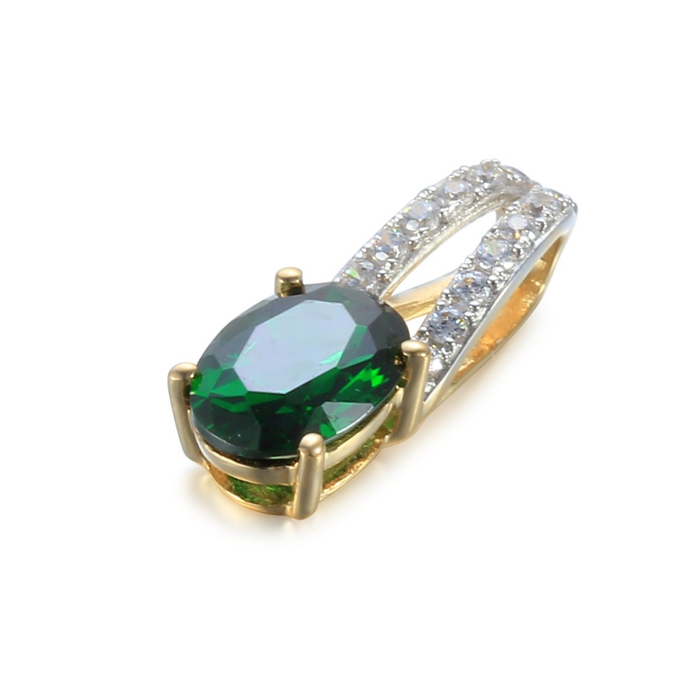 Zlatý přívěšek se syntetickým smaragdem 585/1000, 0,91 g - 69584P006 Zlatý přívěšek se syntetickým smaragdem 585/1000, 0,91 g - 69584P006