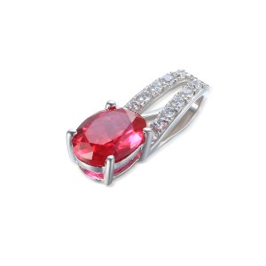 Zlatý přívěsek se syntetickým rubínem 585/1000,  0,84 gr - 69584P009