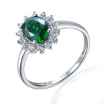 585/1000 Gold ring with synthetic emerald, 2,79 gr - 69618R010 585/1000 Gold ring with synthetic emerald, 2,79 gr - 69618R010
