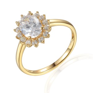 Zlatý prsten se syntetickým zirkonem 585/1000,  2,88 gr - 69618R013