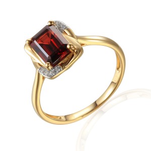 585/1000 Gold ring with garnet, 3,08 gr - 73800R002