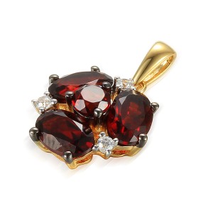 Zlatý přívěsek s granátem 585/1000,  1,33 gr - 73808P002