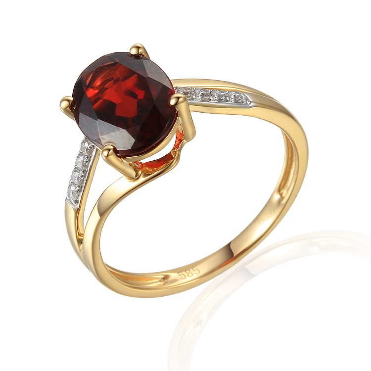 585/1000 Gold ring with garnet, 2,52 gr - 73814R001