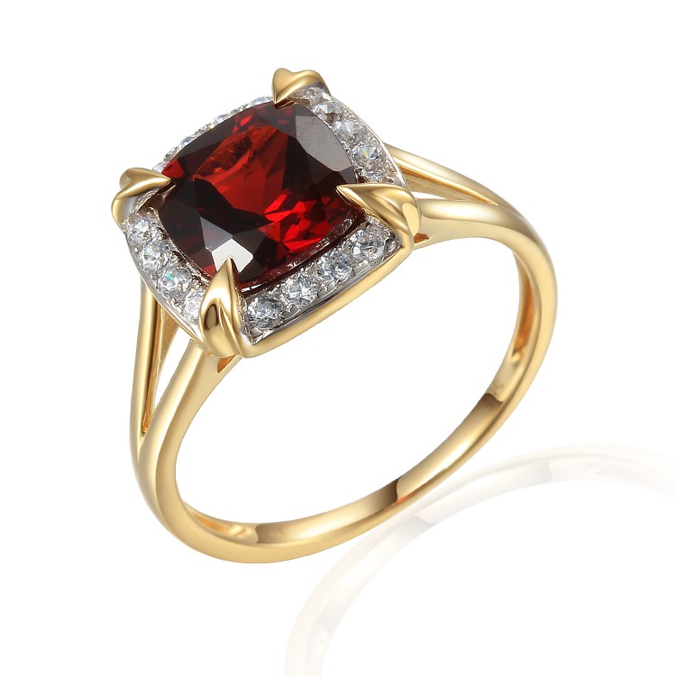 Zlatý prsten s granátem 585/1000,  3,73 gr - 73816R001