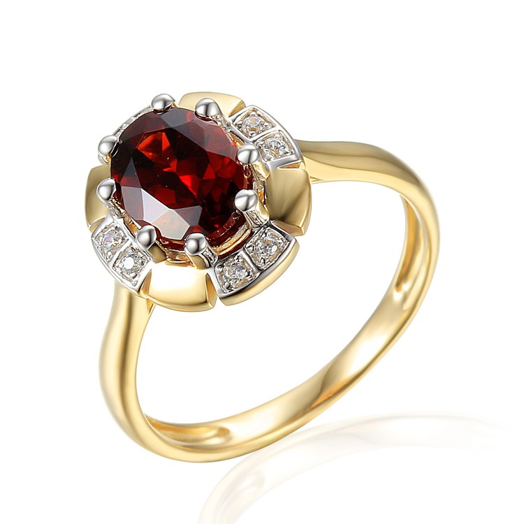 585/1000 Gold ring with garnet, 2,89 gr - 73822R002