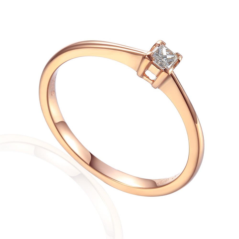 Zlatý prsten s diamantem 585/1000, 0,105 ct - 07766R037