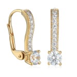 Zlaté náušnice se syntetickým zirkonem 585/1000,  2,19 gr - 31738E001