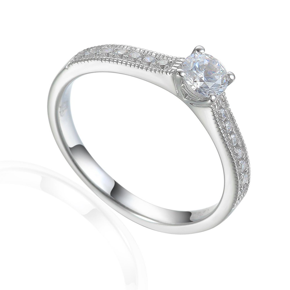 Zlatý prsten s diamantem 585/1000, 0,354 ct - 31738R010