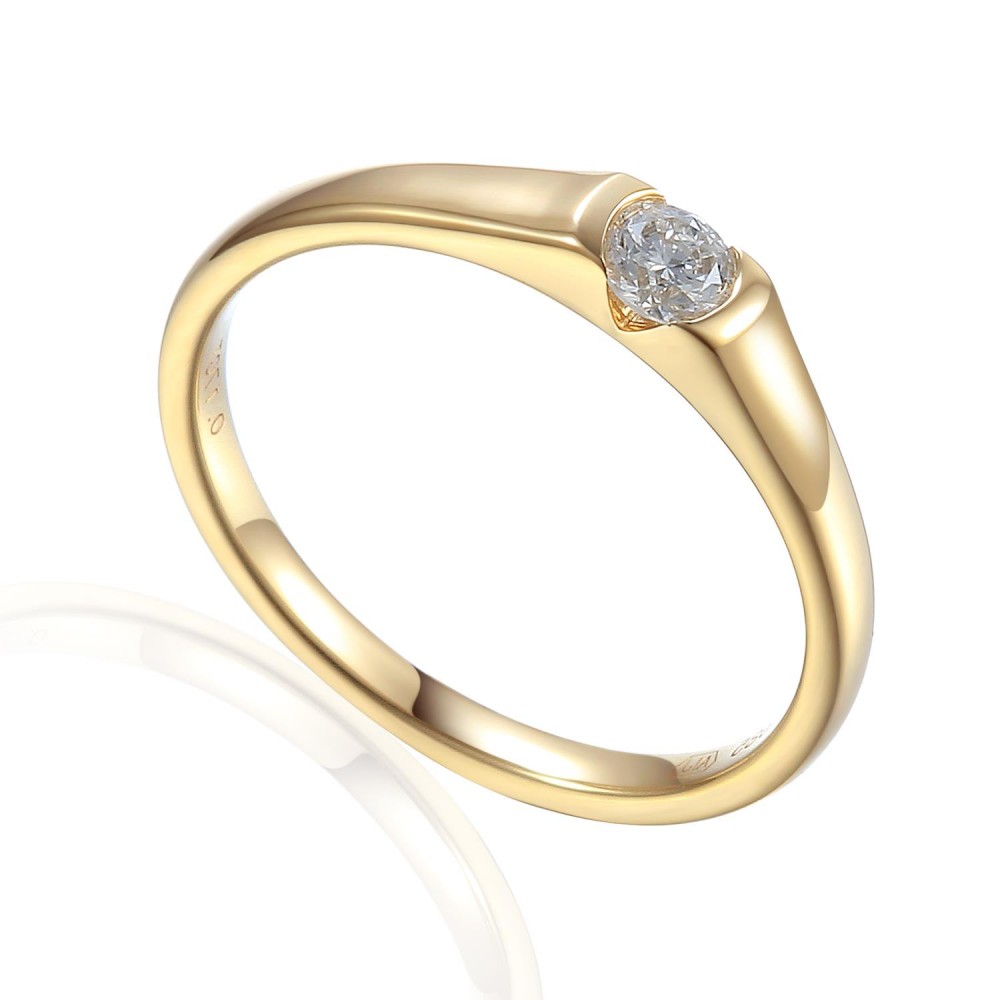 Zlatý prsten s diamantem 585/1000, 0,165 ct - 35538R069