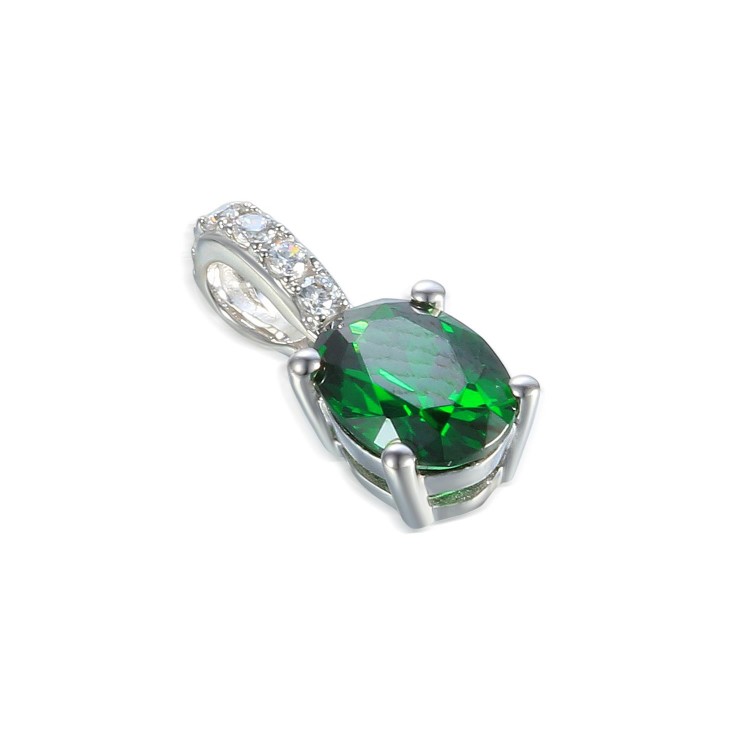 585/1000 Gold pendant with synthetic emerald, 0.77 g - 39301P026 585/1000 Gold pendant with synthetic emerald, 0.77 g - 39301P026
