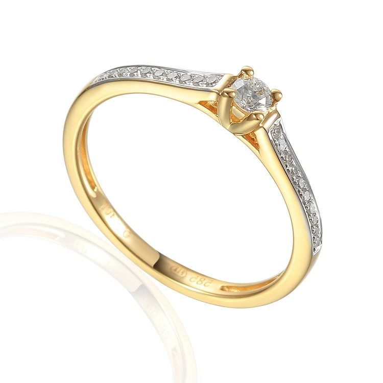 Zlatý prsten s diamantem 585/1000, 0,141 ct - 42046R032 Zlatý prsten s diamantem 585/1000, 0,141 ct - 42046R032