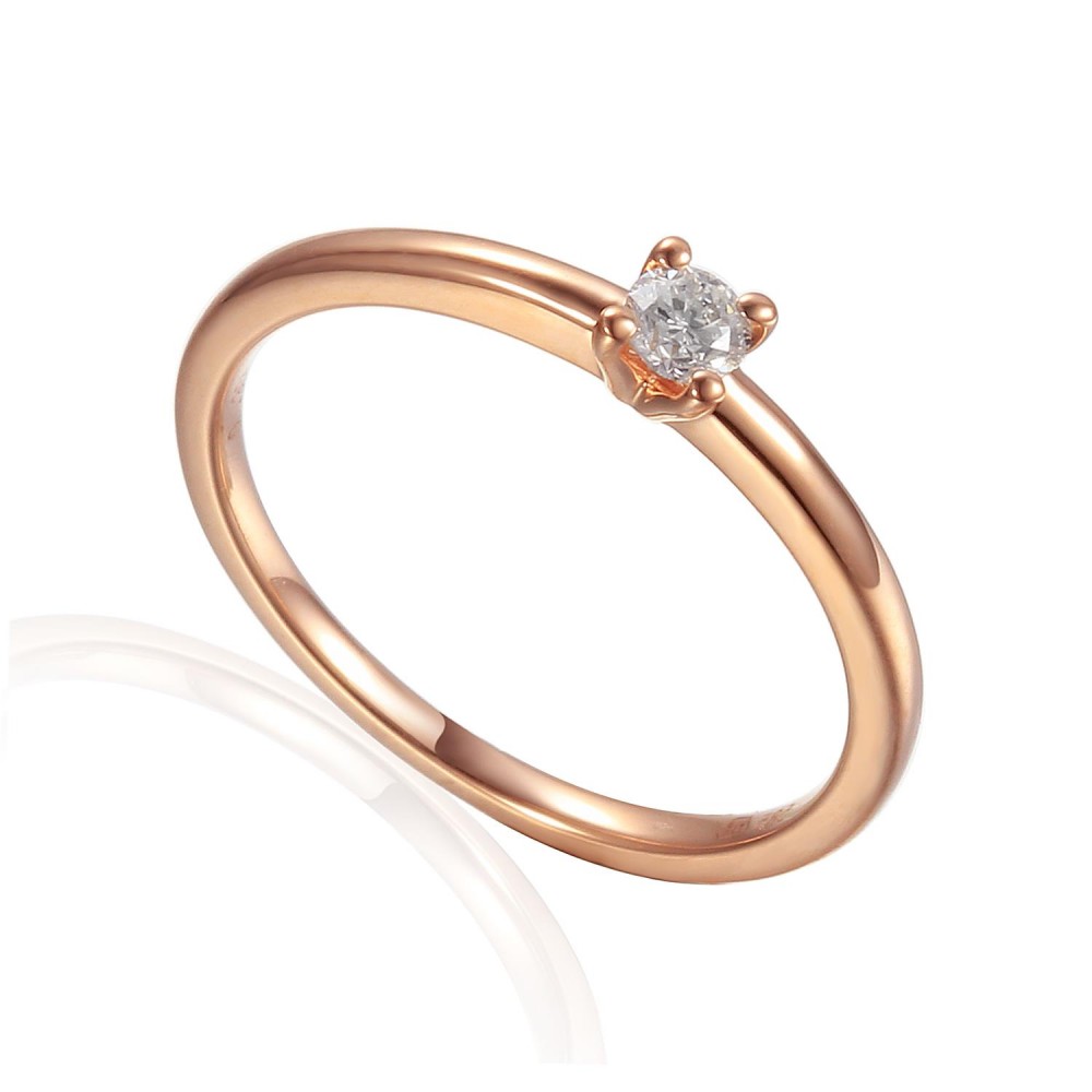 Zlatý prsten s diamantem 585/1000, 0,122 ct - 42328R088