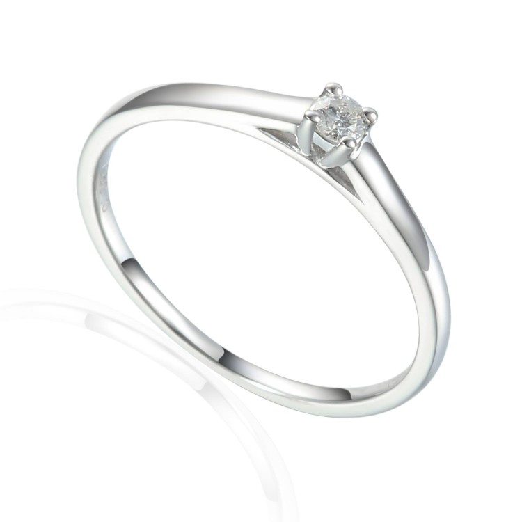 Zlatý prsten s diamantem 585/1000, 0,06 ct - 42404R022