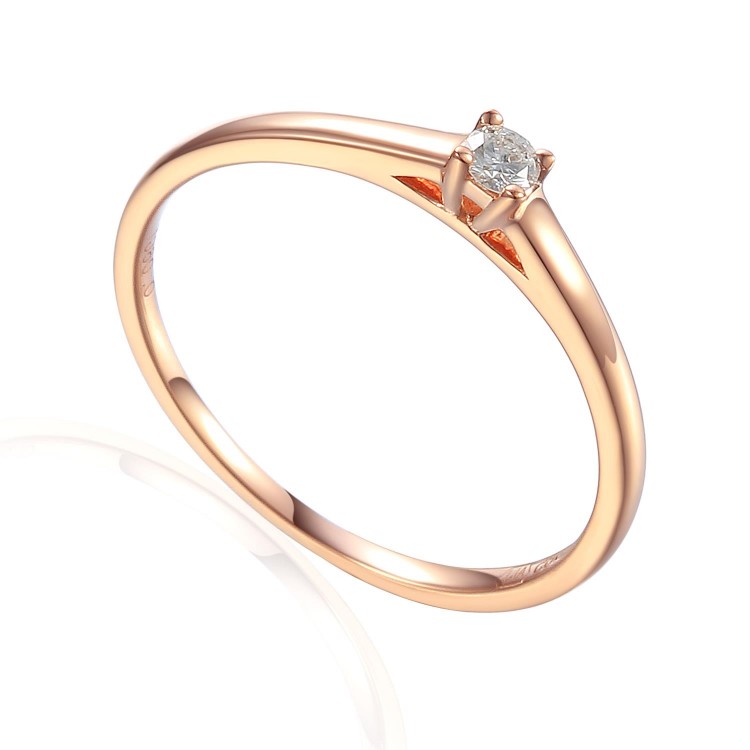 Zlatý prsten s diamantem 585/1000, 0,06 ct - 42404R030