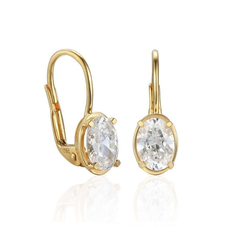 Zlaté náušnice se syntetickým zirkonem 585/1000, 2,03 g - 43064E033 Zlaté náušnice se syntetickým zirkonem 585/1000, 2,03 g - 43064E033