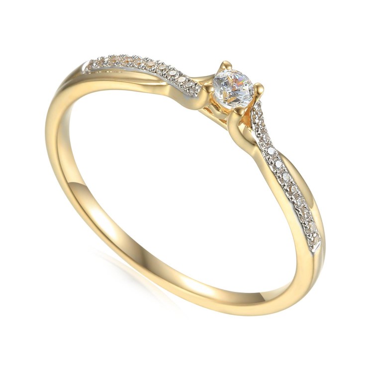 Zlatý prsten se syntetický zirkony 585/1000, 1,79 g - 43663R019 Zlatý prsten se syntetický zirkony 585/1000, 1,79 g - 43663R019