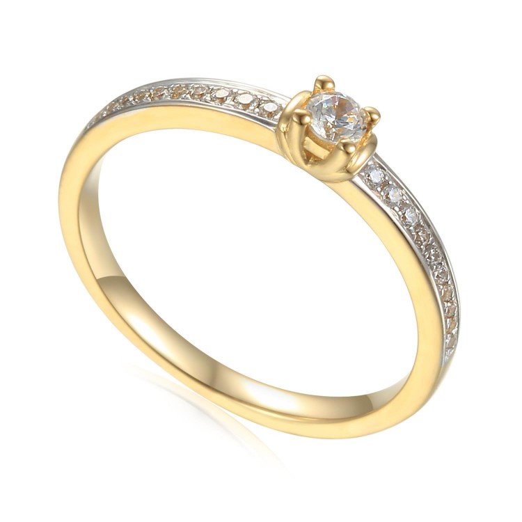 Zlatý prsten se syntetický zirkony 585/1000, 1,75 g - 43724R014 Zlatý prsten se syntetický zirkony 585/1000, 1,75 g - 43724R014