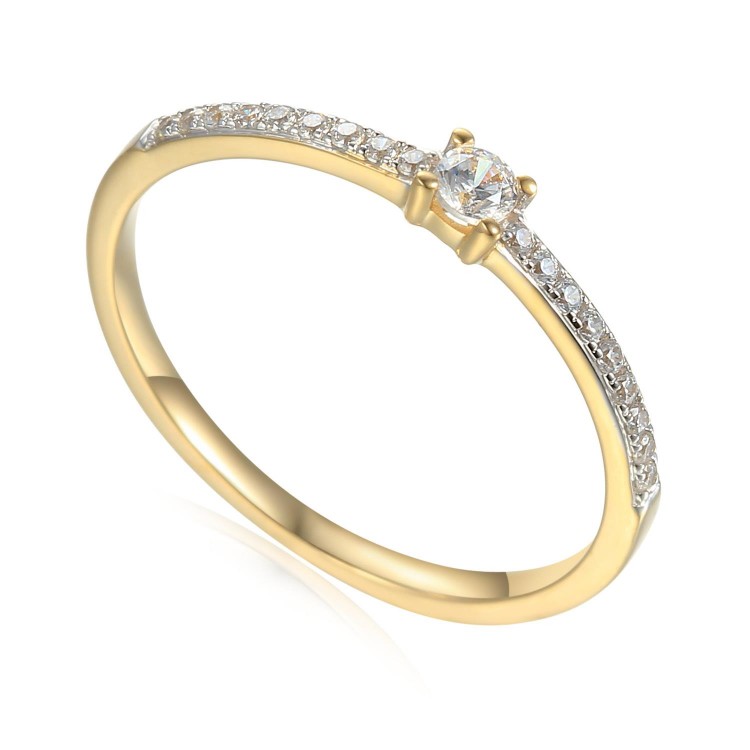 Zlatý prsten se syntetický zirkony 585/1000, 1,52 g - 43726R017 Zlatý prsten se syntetický zirkony 585/1000, 1,52 g - 43726R017