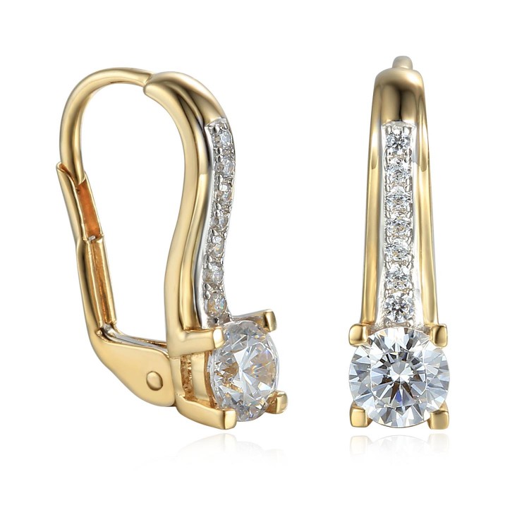 Zlaté náušnice se syntetickým zirkonem 585/1000, 2,47 gr - 43836E002 Zlaté náušnice se syntetickým zirkonem 585/1000, 2,47 gr - 43836E002