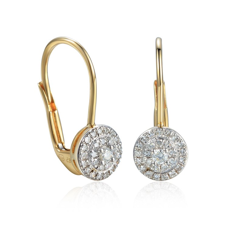 Zlaté náušnice s diamantem 585/1000, 0,197 ct - 43855E016 Zlaté náušnice s diamantem 585/1000, 0,197 ct - 43855E016