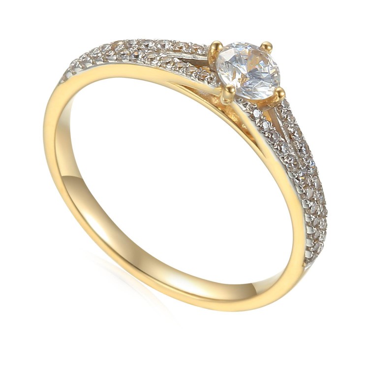 Zlatý prsten se syntetický zirkony 585/1000, 1,92 g - 44126R007 Zlatý prsten se syntetický zirkony 585/1000, 1,92 g - 44126R007