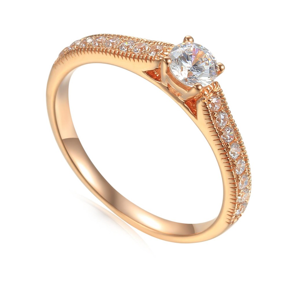 Zlatý prsten se syntetický zirkony 585/1000,  2,09g - 44245R017