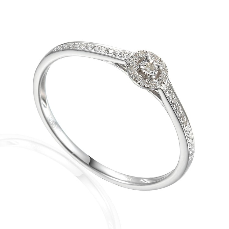 Zlatý prsten s diamantem 585/1000, 0,1 ct - 45563R009 Zlatý prsten s diamantem 585/1000, 0,1 ct - 45563R009