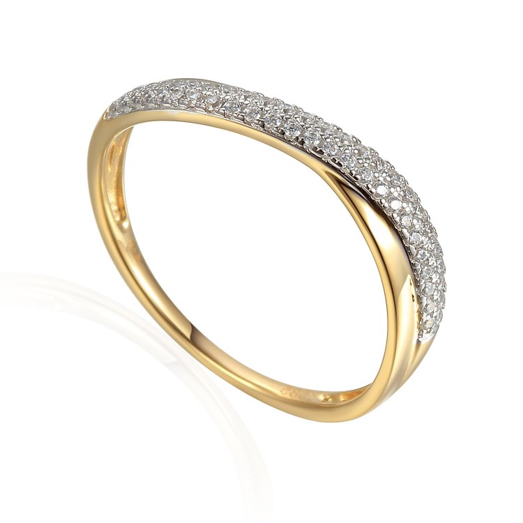 Zlatý prsten se syntetický zirkony 585/1000, 1.41g - 46807R029 Zlatý prsten se syntetický zirkony 585/1000, 1.41g - 46807R029