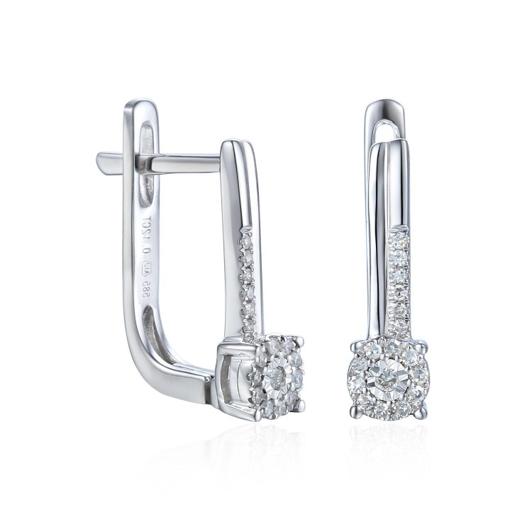 Zlaté náušnice s diamantem 585/1000, 0,119 ct - 46876E002 Zlaté náušnice s diamantem 585/1000, 0,119 ct - 46876E002