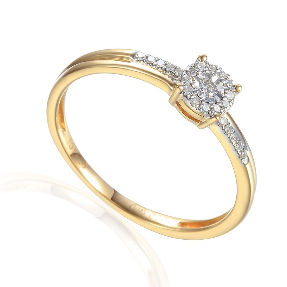 Zlatý prsten s diamantem 585/1000, 0,105 ct - 46876R021 Zlatý prsten s diamantem 585/1000, 0,105 ct - 46876R021