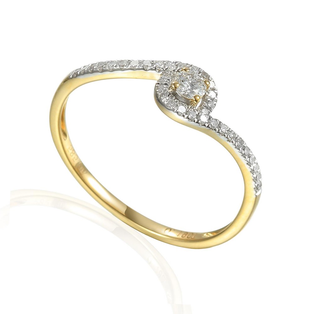 Zlatý prsten s diamantem 585/1000, 0,2 ct - 46942R025 Zlatý prsten s diamantem 585/1000, 0,2 ct - 46942R025