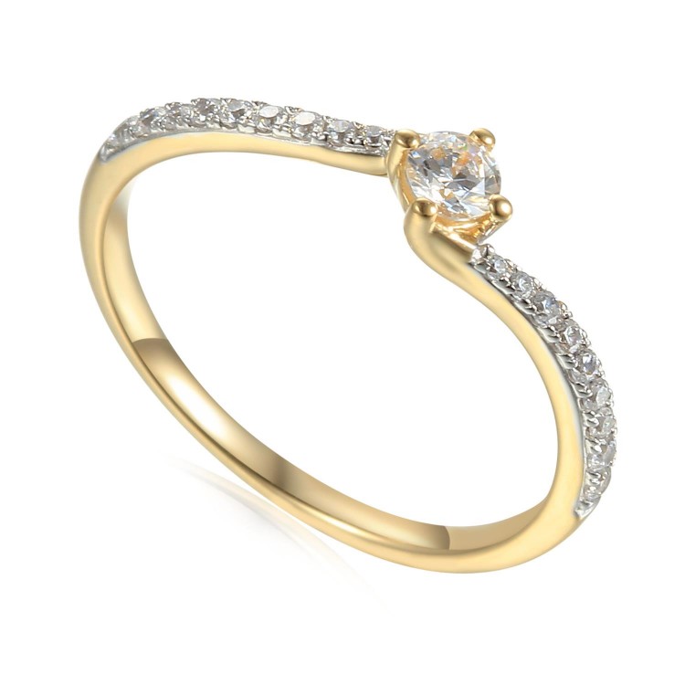 Zlatý prsten se syntetický zirkony 585/1000, 1.43g - 47315R032 Zlatý prsten se syntetický zirkony 585/1000, 1.43g - 47315R032