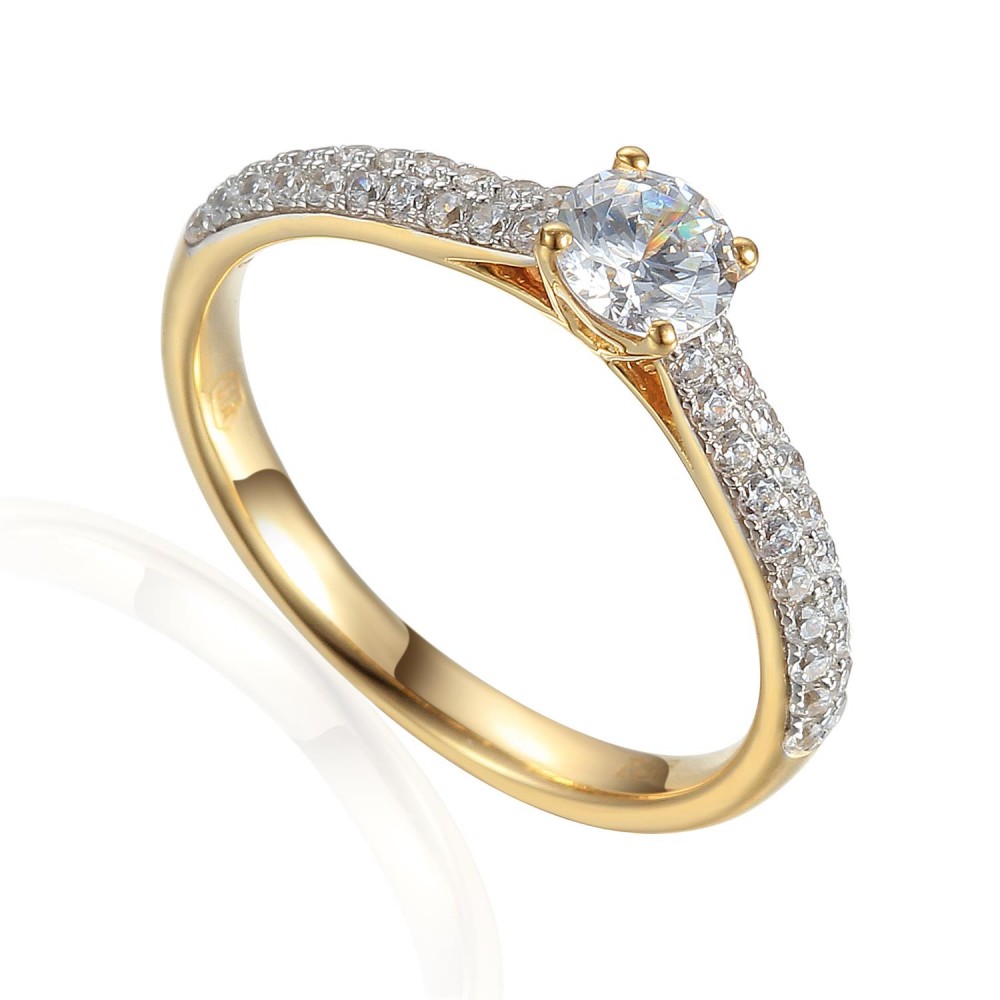 Zlatý prsten se syntetický zirkony 585/1000, 2,25 g - 54396R003 Zlatý prsten se syntetický zirkony 585/1000, 2,25 g - 54396R003