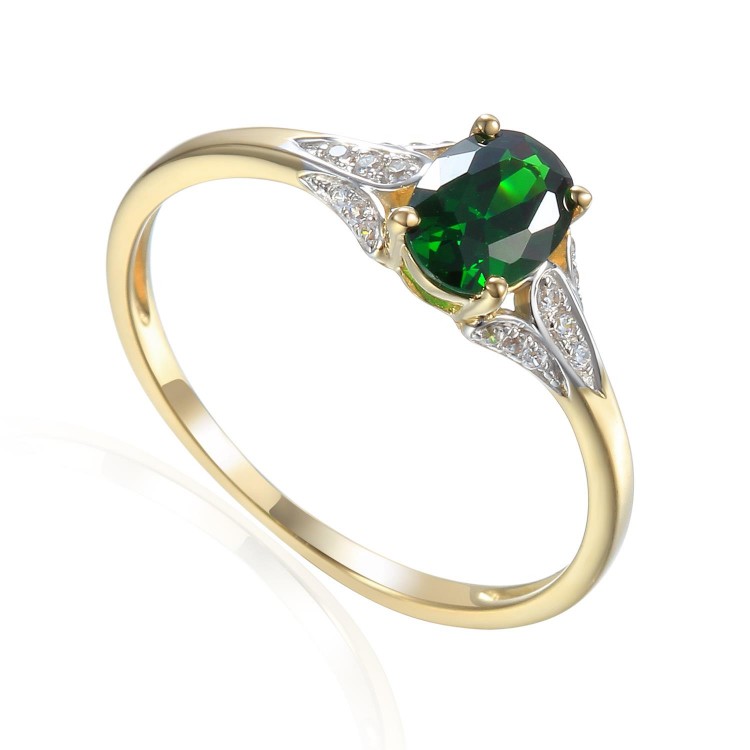 Zlatý prsten se syntetickým smaragdem 585/1000, 1,70 gr - 54611R008 Zlatý prsten se syntetickým smaragdem 585/1000, 1,70 gr - 54611R008