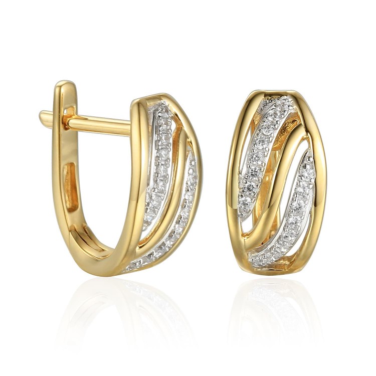 Zlaté náušnice se syntetickým zirkonem 585/1000, 2,89 gr - 69587E004 Zlaté náušnice se syntetickým zirkonem 585/1000, 2,89 gr - 69587E004