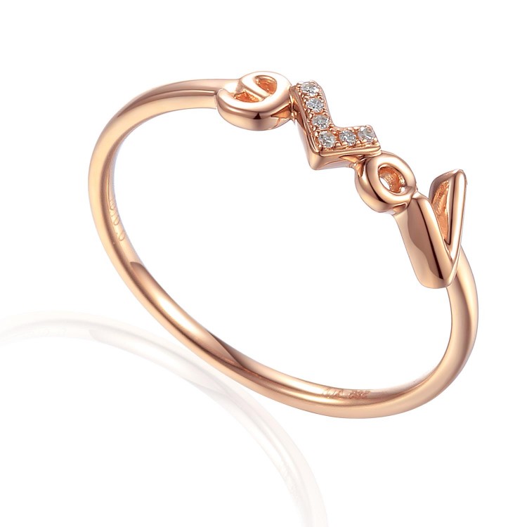 Zlatý prsten s diamantem 585/1000, 0,013 ct - 60120R019