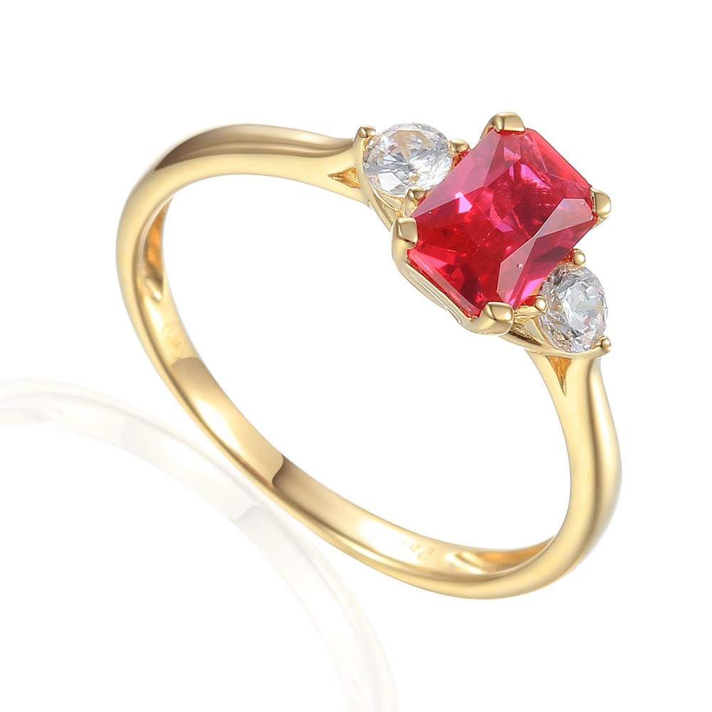 585/1000 Gold ring with  synthetic ruby, 2.32 gr - 63929R004