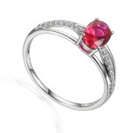 585/1000 Gold ring with  synthetic ruby, 1,78 gr - 69580R011