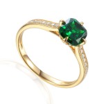 585/1000 Gold ring with  synthetic emerald, 2,55 gr - 69583R012