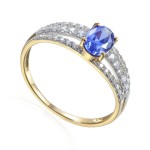 Zlatý prsten se syntetickým tanzanit 585/1000,  2,19 gr - 69584R010