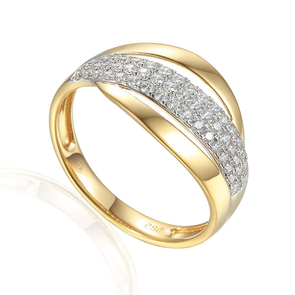 Zlatý prsten se syntetickým zirkonem 585/1000,  2,29 gr - 69589R001