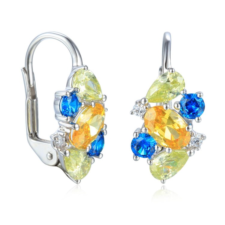 Zlaté náušnice se syntetickými kameny 585/1000, 2,54 g - 69601E002 Zlaté náušnice se syntetickými kameny 585/1000, 2,54 g - 69601E002