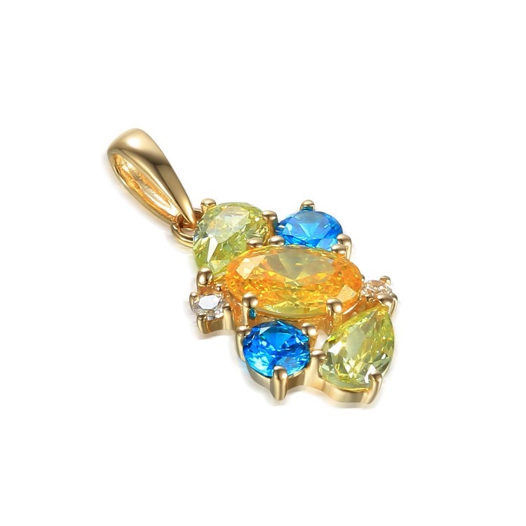 Zlatý přívěsek se syntetickými kameny 585/1000, 1,00 g - 69601P001 Zlatý přívěsek se syntetickými kameny 585/1000, 1,00 g - 69601P001