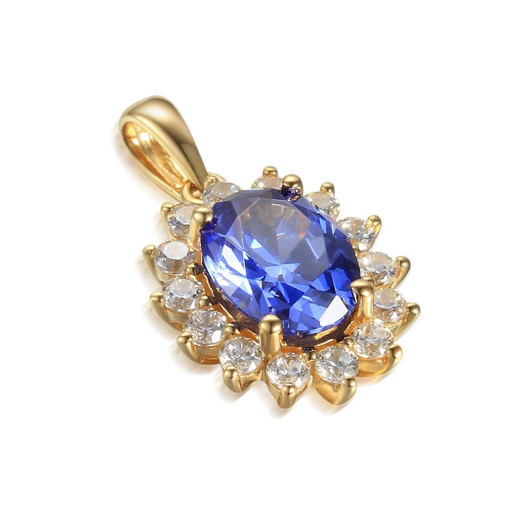 Zlatý přívěsek se syntetickým tanzanitem 585/1000, 1,66 gr - 69618P005 Zlatý přívěsek se syntetickým tanzanitem 585/1000, 1,66 gr - 69618P005