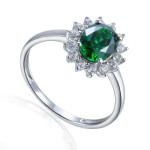 585/1000 Gold ring with synthetic emerald, 2,79 gr - 69618R010 585/1000 Gold ring with synthetic emerald, 2,79 gr - 69618R010
