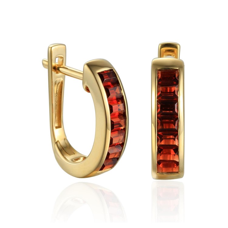 Zlaté náušnice s granátem 585/1000,  3,39 g - 69625E001