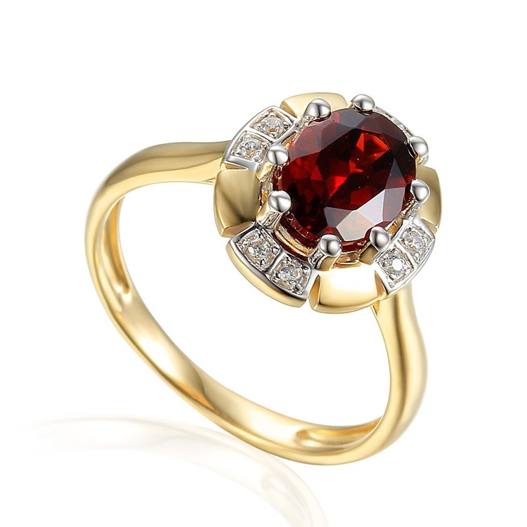 585/1000 Gold ring with garnet, 2,89 gr - 73822R002 585/1000 Gold ring with garnet, 2,89 gr - 73822R002