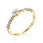 Zlatý prsten se syntetickými zirkony 585/1000,  1.74 g - 44132R013