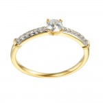 Zlatý prsten se syntetickými zirkony 585/1000,  1.74 g - 44132R013